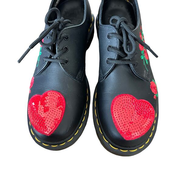 Dr. Martens 1461 Sequin Hearts Oxfords - Picture 4 of 8
